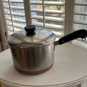Revere Ware 2 Quart Copper Bottom Stainless Steel Saucepan and Lid